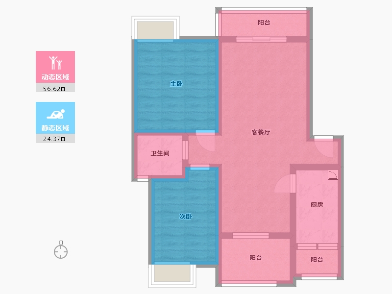 四川省-南充市-紫御嘉园-70.92-户型库-动静分区