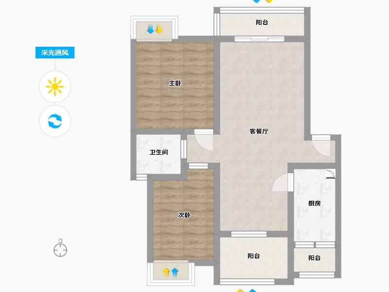 四川省-南充市-紫御嘉园-70.92-户型库-采光通风