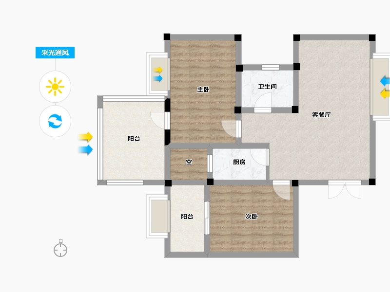 海南省-三亚市-石梅半岛-78.88-户型库-采光通风