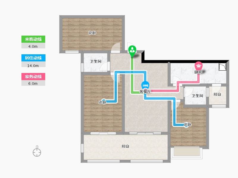 四川省-绵阳市-凯金城-100.70-户型库-动静线