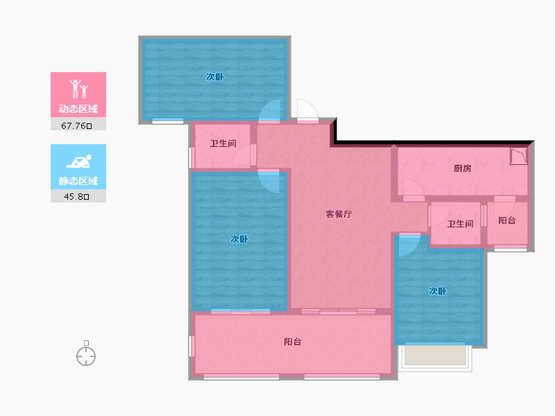 四川省-绵阳市-凯金城-100.70-户型库-动静分区