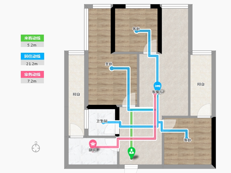 四川省-遂宁市-兴洲·观澜-68.86-户型库-动静线