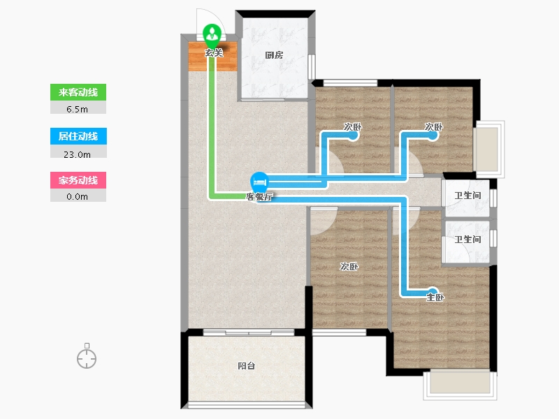 广东省-揭阳市-翔栩水岸城-104.91-户型库-动静线