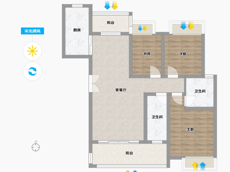 广西壮族自治区-桂林市-彰泰阳朔十里春风-87.56-户型库-采光通风