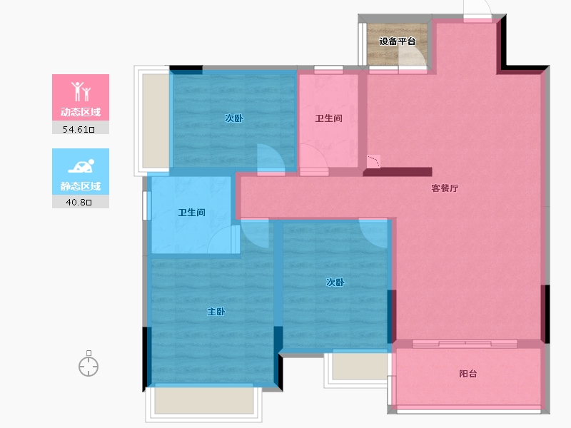 广西壮族自治区-桂林市-兴进漓江锦府-87.16-户型库-动静分区