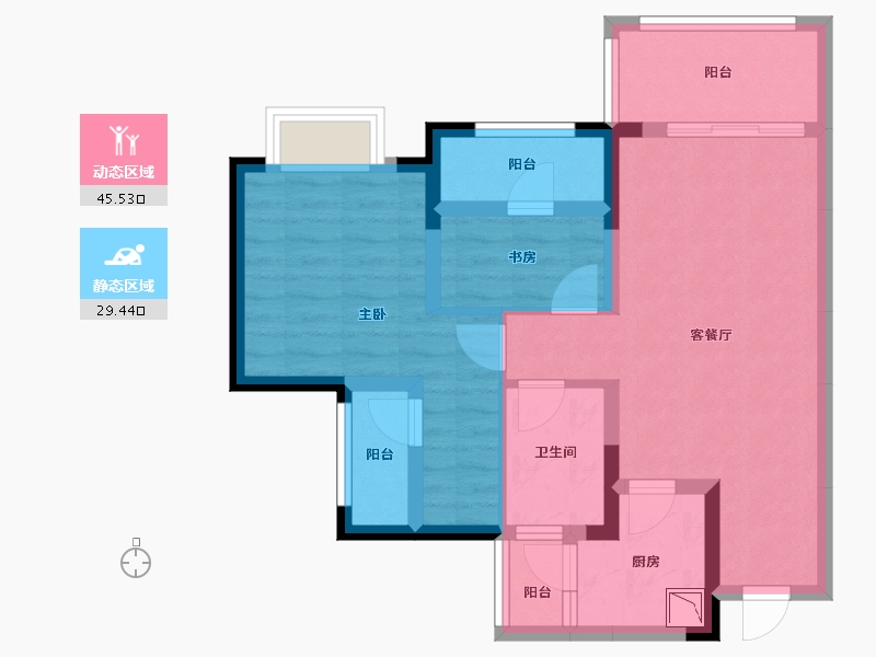 四川省-绵阳市-东原城-64.87-户型库-动静分区