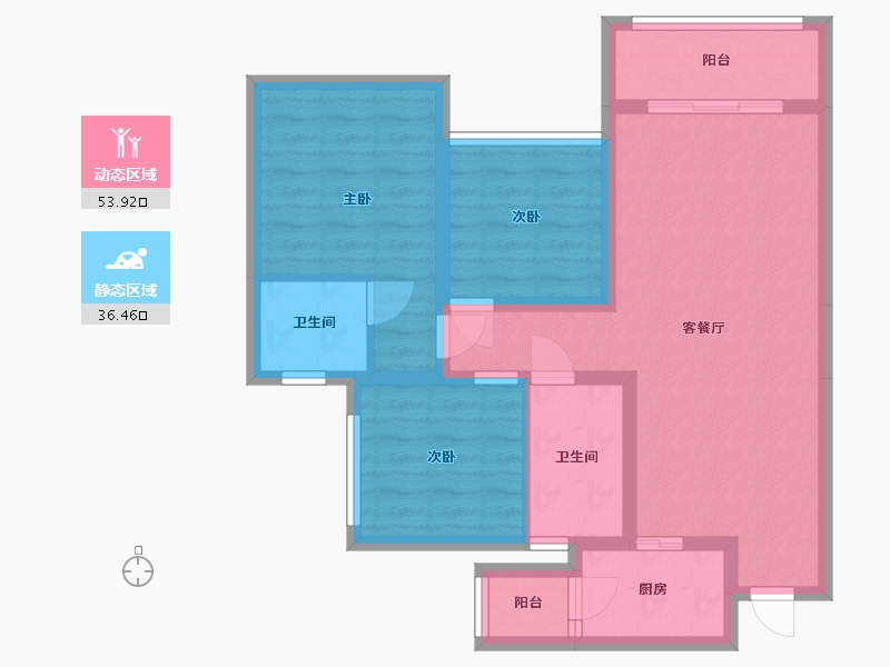 四川省-乐山市-棕榈银滩-79.72-户型库-动静分区