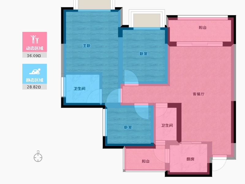 四川省-眉山市-万景中岩广场-56.05-户型库-动静分区