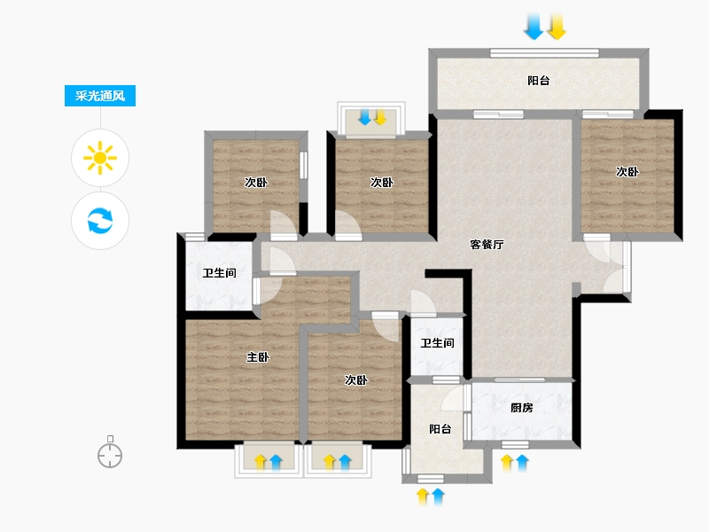 广西壮族自治区-南宁市-路桥壮美山湖-114.47-户型库-采光通风