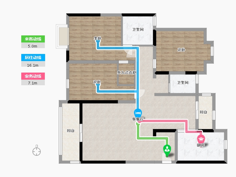 陕西省-西安市-山水香堤溪墅-128.07-户型库-动静线