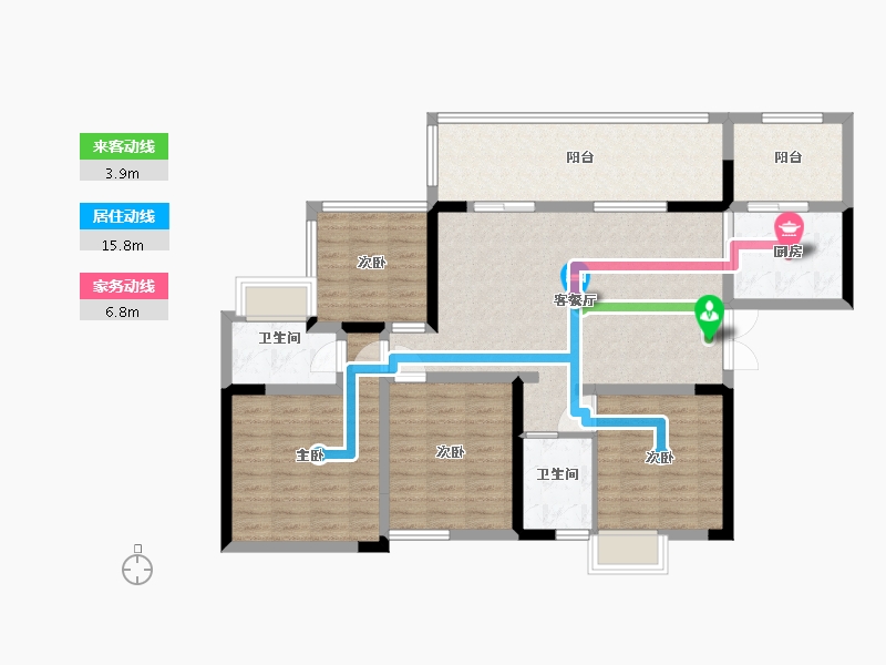 四川省-乐山市-万和凤凰城-111.57-户型库-动静线