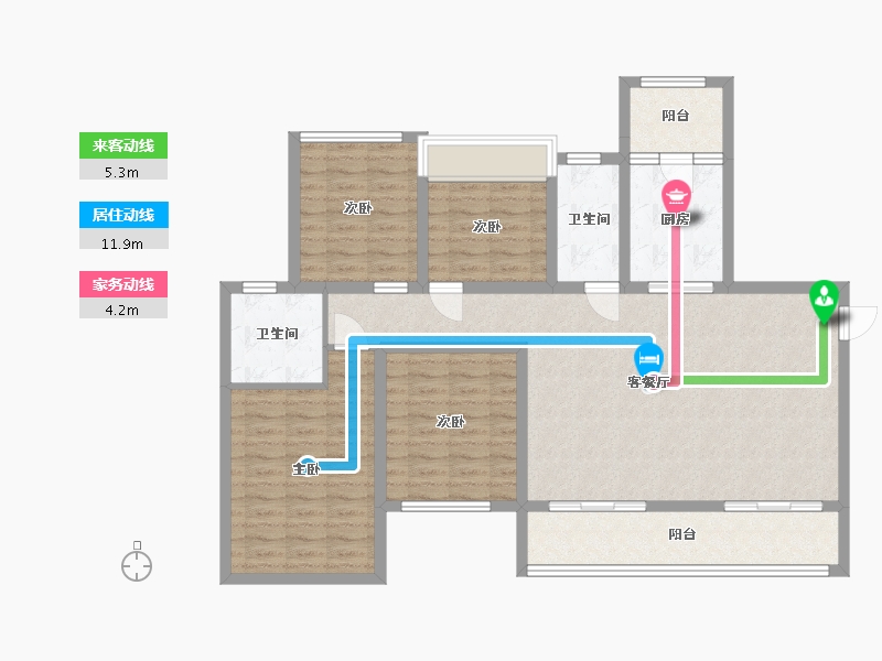 四川省-乐山市-棕榈银滩-111.90-户型库-动静线