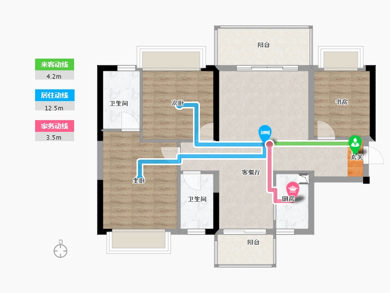 广西壮族自治区-南宁市-万丰新新江湖-82.26-户型库-动静线