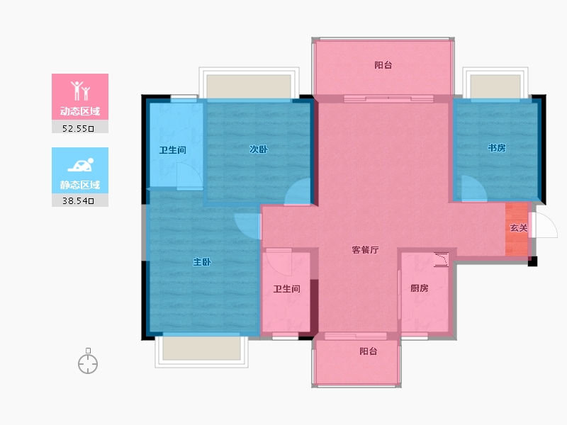 广西壮族自治区-南宁市-万丰新新江湖-82.26-户型库-动静分区