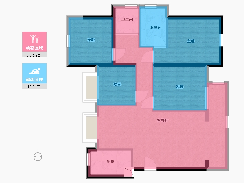 福建省-泉州市-景园合著-84.99-户型库-动静分区