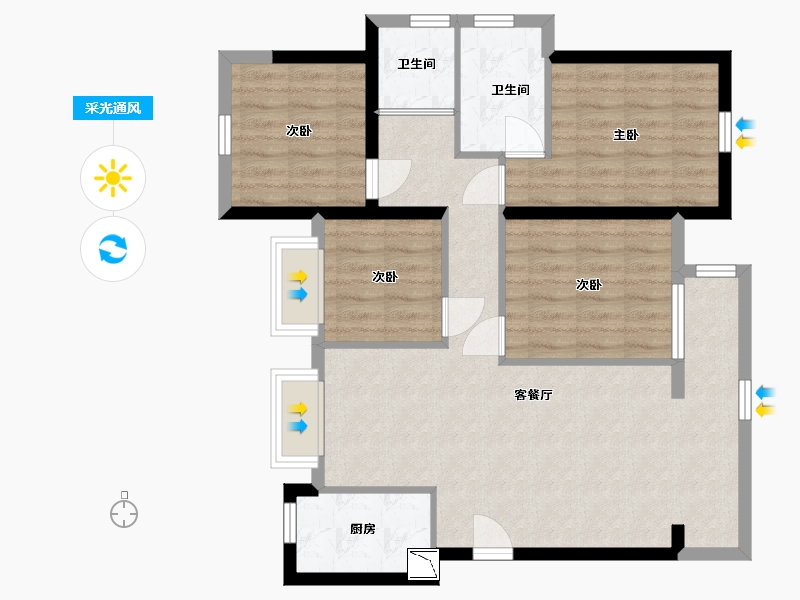 福建省-泉州市-景园合著-84.99-户型库-采光通风