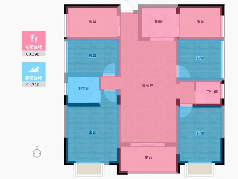 四川省-眉山市-万景中岩广场-92.29-户型库-动静分区