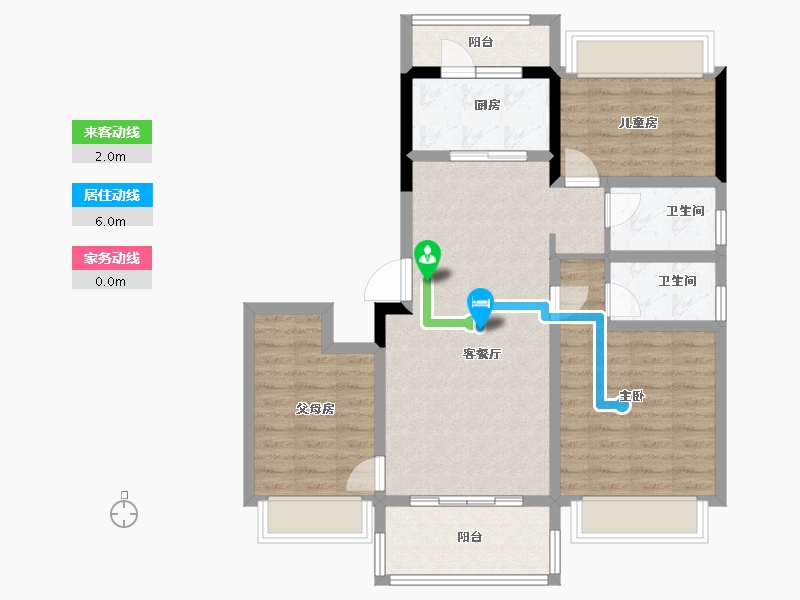 广西壮族自治区-百色市-田阳碧桂园-85.30-户型库-动静线