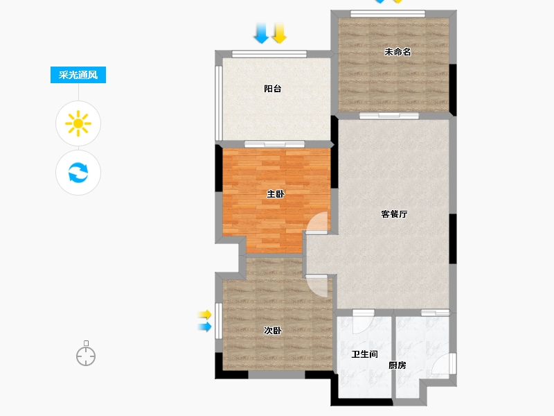 海南省-三亚市-东和福湾-86.87-户型库-采光通风