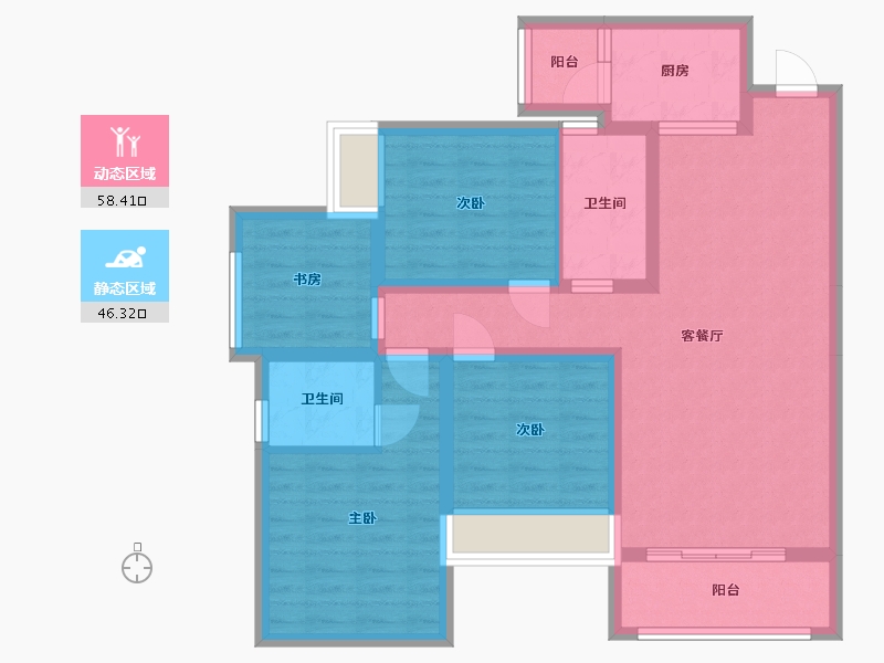 四川省-乐山市-棕榈银滩-92.50-户型库-动静分区