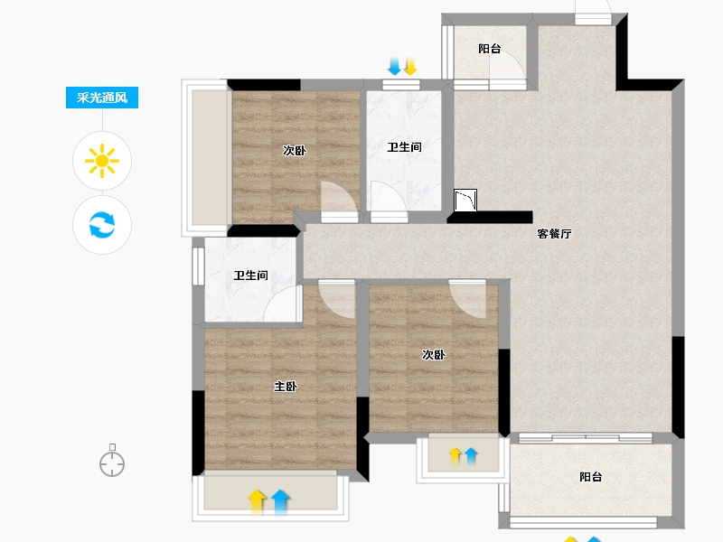 广西壮族自治区-桂林市-兴进漓江锦府-79.06-户型库-采光通风