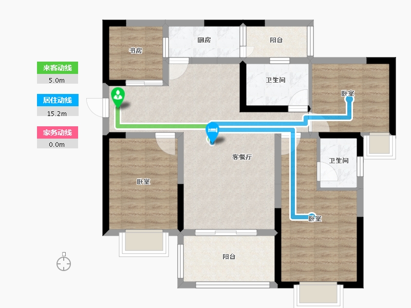 四川省-绵阳市-仁和春天二期·青云上-89.47-户型库-动静线