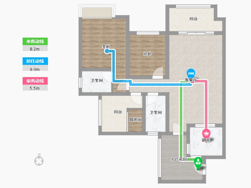 四川省-绵阳市-华西欧洲花园-90.22-户型库-动静线