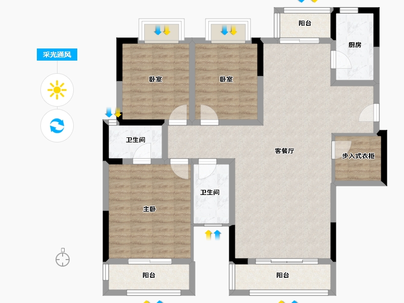 四川省-遂宁市-置信逸都城-108.72-户型库-采光通风