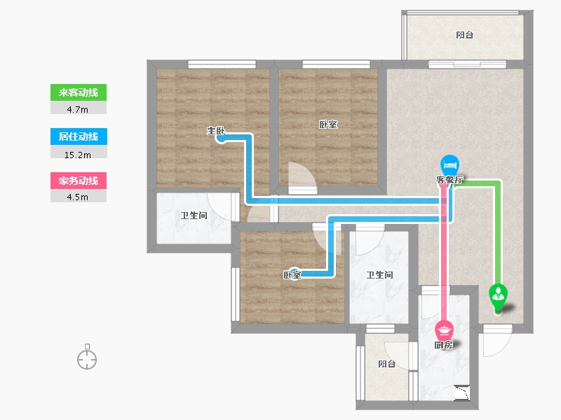 四川省-遂宁市-国盛金桥郡-70.89-户型库-动静线