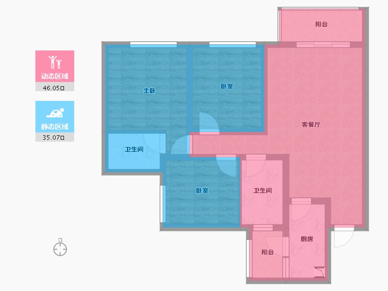 四川省-遂宁市-国盛金桥郡-70.89-户型库-动静分区