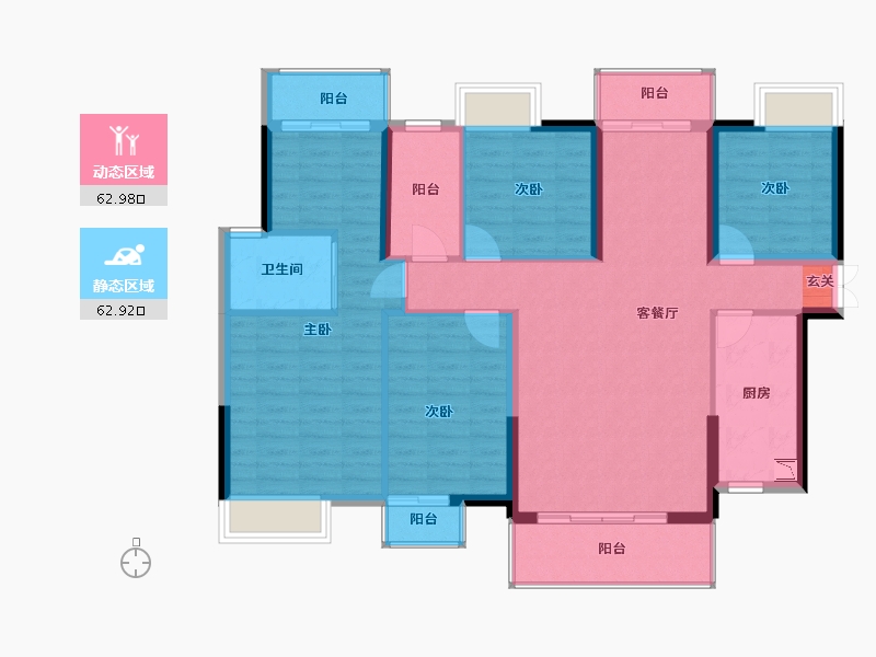 广西壮族自治区-南宁市-交投地产和顺园-113.65-户型库-动静分区