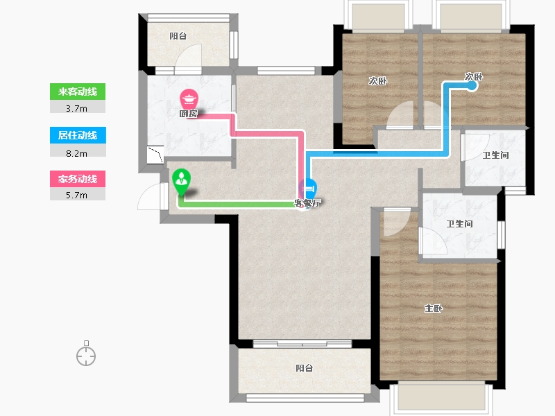 贵州省-贵阳市-理想城-85.22-户型库-动静线