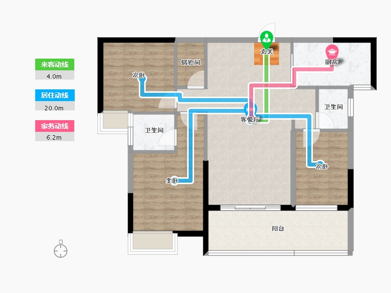 广东省-揭阳市-翔栩水岸城-95.18-户型库-动静线