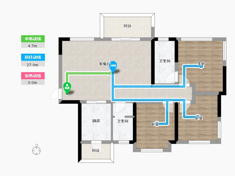 四川省-南充市-领地天屿-86.00-户型库-动静线