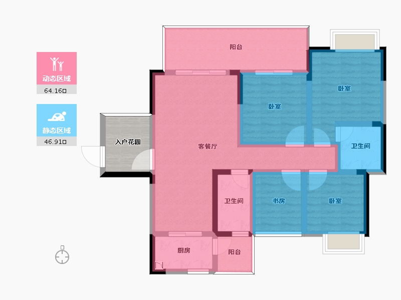 四川省-泸州市-豪安城市之光-104.68-户型库-动静分区