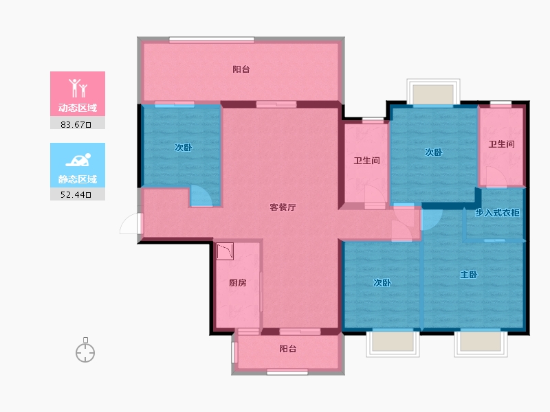 广西壮族自治区-南宁市-华夏院子璞院-122.29-户型库-动静分区