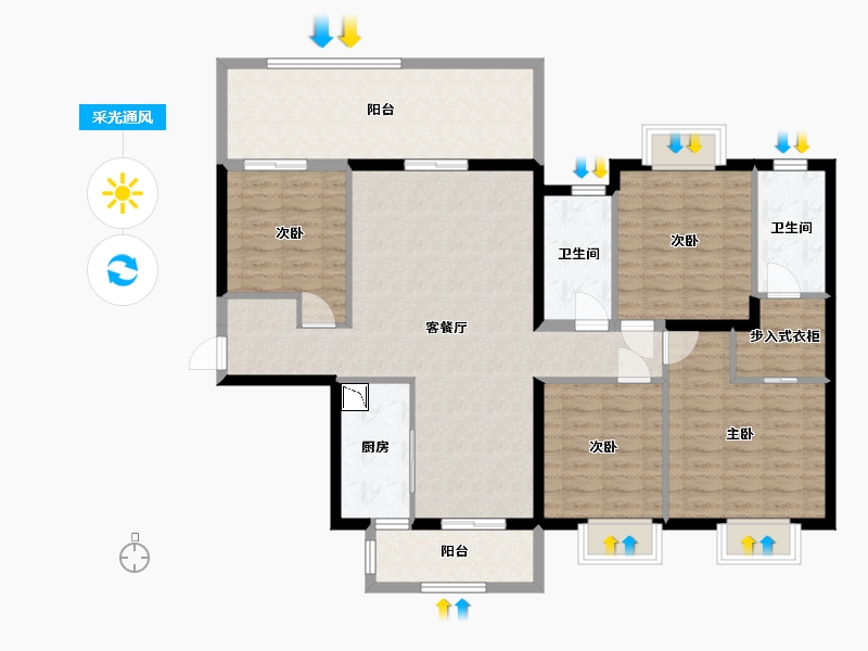 广西壮族自治区-南宁市-华夏院子璞院-122.29-户型库-采光通风