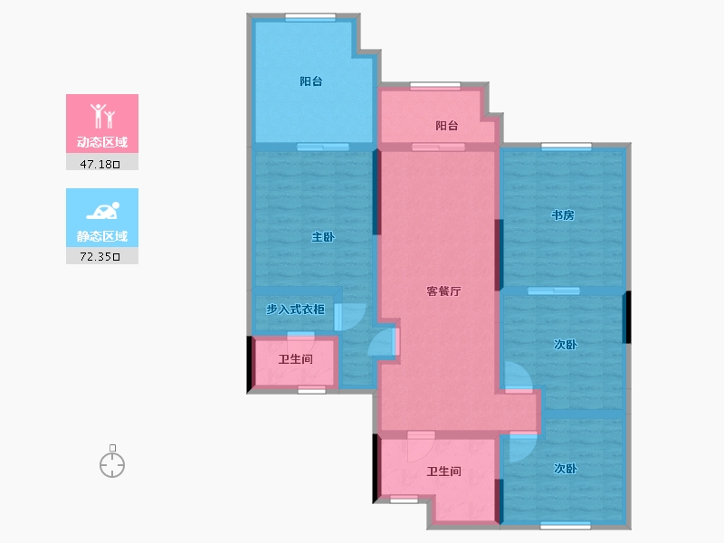 海南省-三亚市-东和福湾-104.91-户型库-动静分区