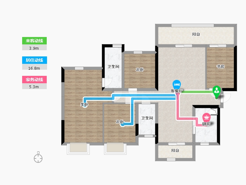 广西壮族自治区-南宁市-阳光城檀悦-119.21-户型库-动静线