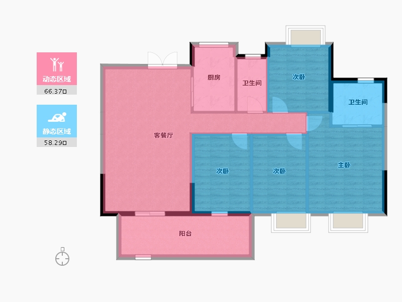 广西壮族自治区-南宁市-龙光天宸-113.50-户型库-动静分区