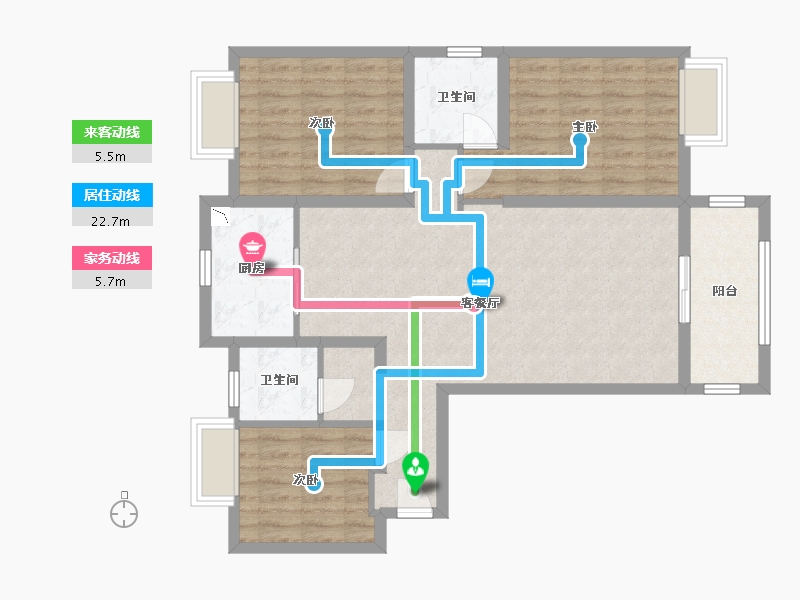 湖北省-武汉市-江夏府-90.93-户型库-动静线