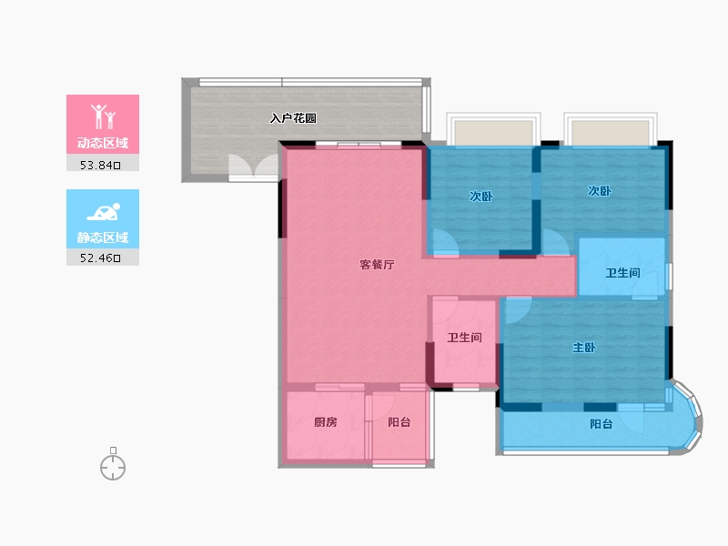 广东省-揭阳市-揭阳幸福城-109.67-户型库-动静分区