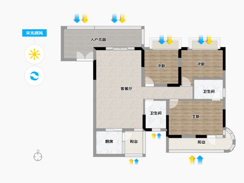 广东省-揭阳市-揭阳幸福城-109.67-户型库-采光通风