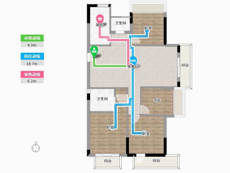 浙江省-杭州市-融创金成西溪海-93.37-户型库-动静线