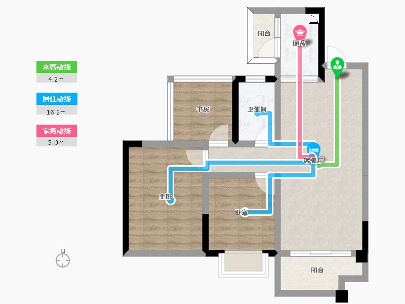 四川省-绵阳市-蓝润·春风九里-66.16-户型库-动静线