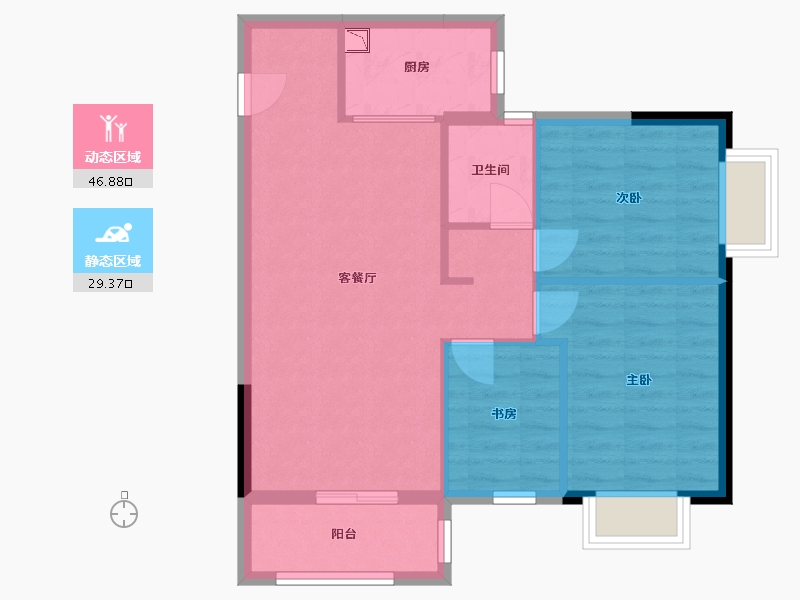 广西壮族自治区-南宁市-轨道御水悦居-68.76-户型库-动静分区