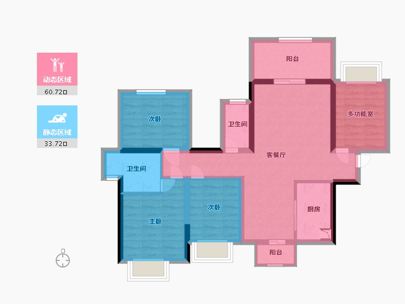 广西壮族自治区-南宁市-丰泽双湾紫云台-82.57-户型库-动静分区