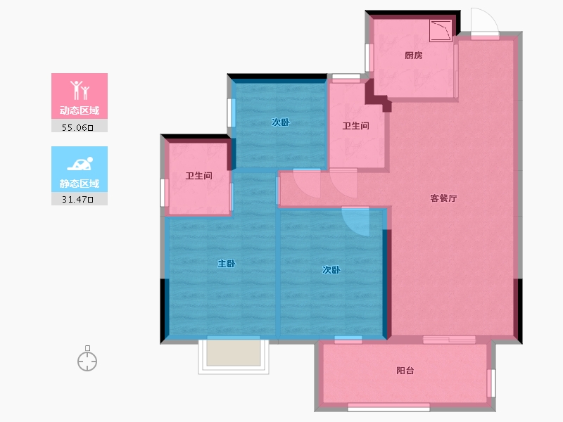 广西壮族自治区-南宁市-龙光天宸-77.13-户型库-动静分区