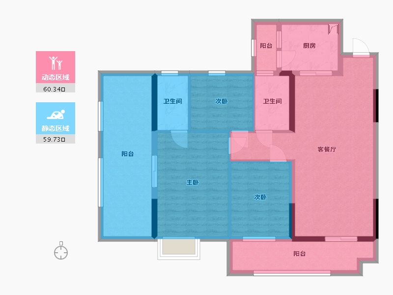 广西壮族自治区-梧州市-东岸-107.25-户型库-动静分区