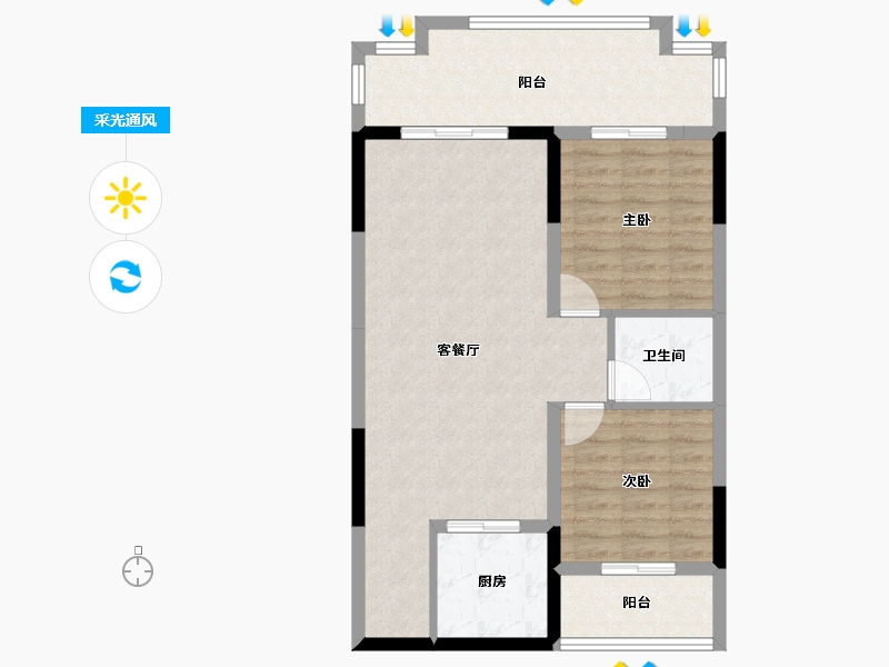 海南省-三亚市-中和龙沐湾-79.43-户型库-采光通风